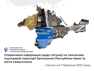 Update on the situation in the temporarily occupied territory of the Autonomous Republic of Crimea and the city of Sevastopol as for March 7, 2023