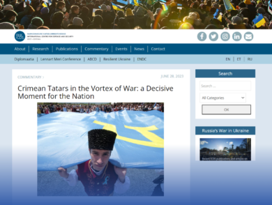 Estonian leading think tank ICDS published an article on the persecution of the indigenous Crimean Tatar people in the occupied Crimea