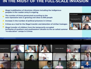 Head of the Crimean Platform’s Support Service Maria Tomak took part in the Third videoconference with the coordinators of the International Crimean Platform