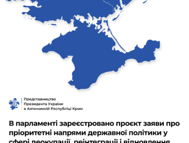 A draft statement on priority areas of state policy in the field of de-occupation, reintegration and restoration of the Autonomous Republic of Crimea and the city of Sevastopol was registered in the Parliament