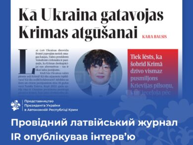 Провідний латвійський журнал IR опублікував інтерв’ю з Постійною Представницею