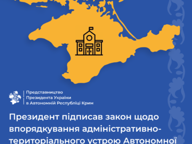 Президент підписав закон щодо впорядкування адміністративно-територіального устрою Автономної Республіки Крим