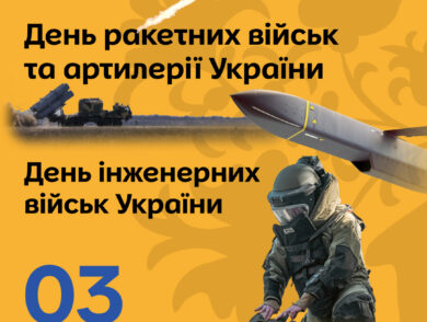 3 листопада – День ракетних військ та артилерії та День інженерних військ України