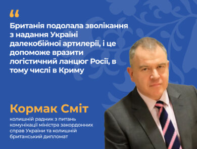 Кормак Сміт: Британія подолала зволікання з надання Україні далекобійної артилерії, і це допоможе вразити логістичний ланцюг Росії, в тому числі в Криму
