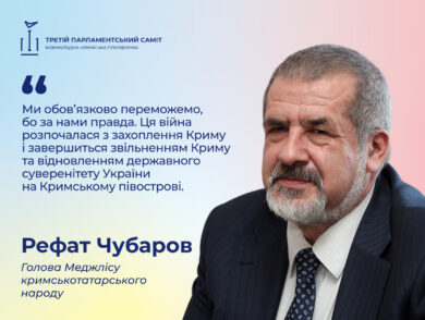Третій Парламентський саміт Кримської платформи: Рефат Чубаров, Голова Меджлісу кримськотатарського народу