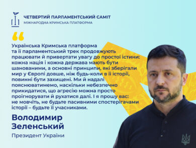 Президент України Володимир Зеленський виступив на відкритті четвертого Парламентського саміту Кримської платформи